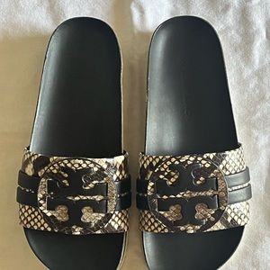 Tory Burch “LEIGH” Leather Slide Sandal NIB SZ 5.5